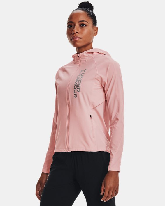 Under Armour UA Storm Out and Back Ladies Printed Black Running Jacket 